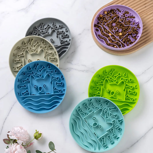 Alimentador de silicona para mascotas, estera para lamer alimentos