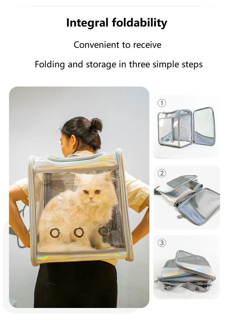 Mochila De Transporte para gatos y mascotas, bolso de hombro transpirable