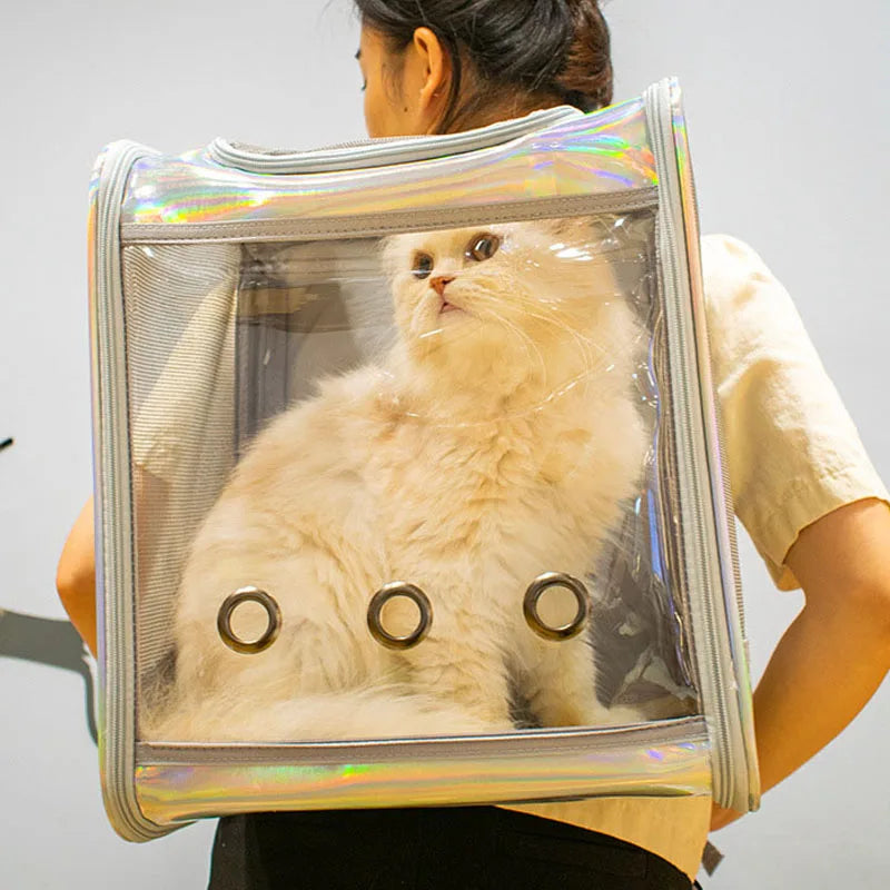 Mochila De Transporte para gatos y mascotas, bolso de hombro transpirable