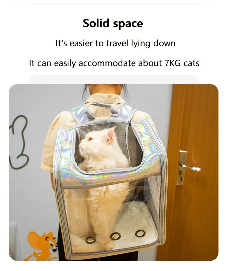 Mochila De Transporte para gatos y mascotas, bolso de hombro transpirable