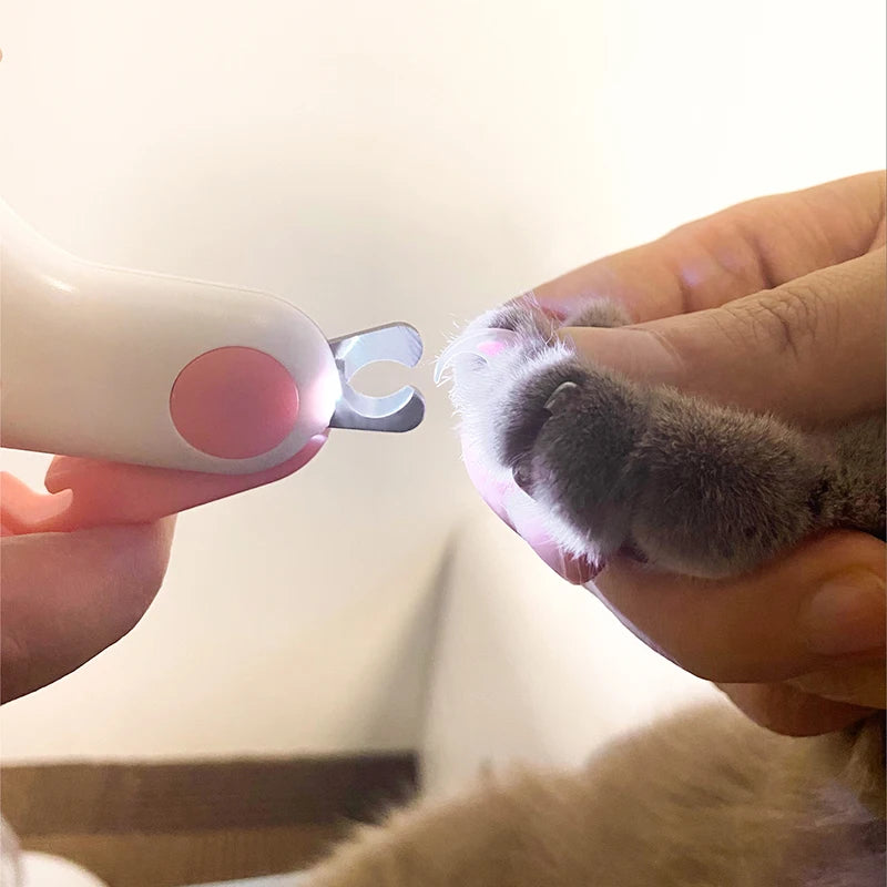 Cortadora de uñas con luz LED para perros y gatos, cortadora profesional de garras para mascotas