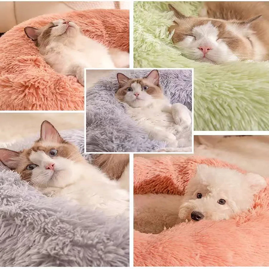 Cama suave para Gato, almohadilla de felpa cálida de piel sintética para perro,