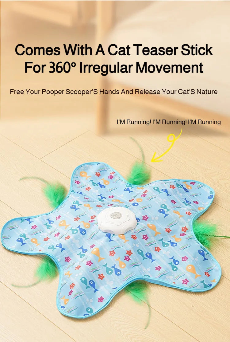 Juguete inteligente inalámbrico automático para gatos resistente a mordeduras 360 °   Sensor de rotación