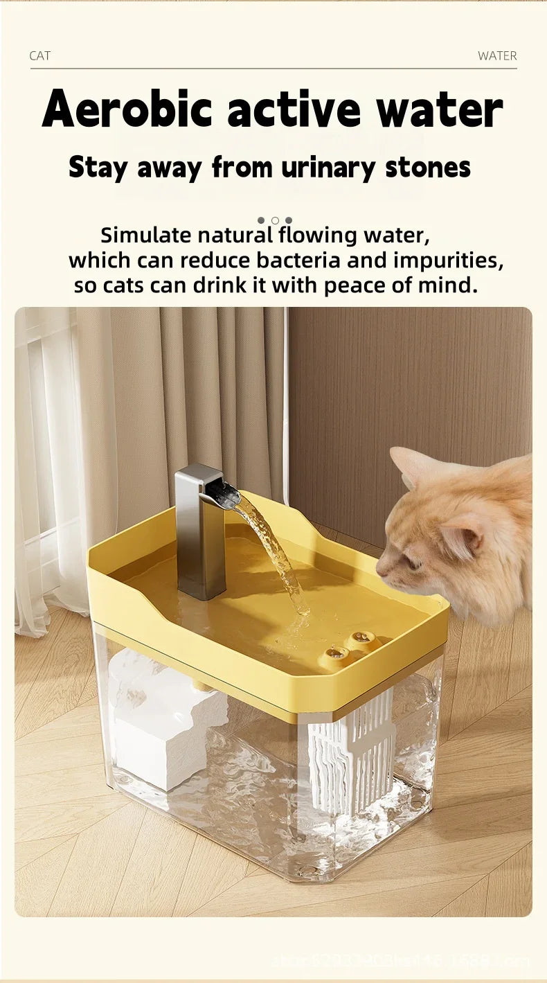 Bebedero Automático para Gatos de 1.5L con Filtro USB,