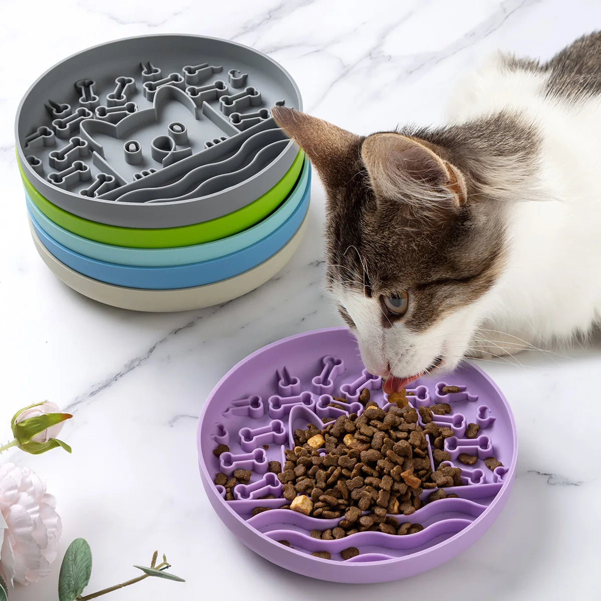 Alimentador de silicona para mascotas, estera para lamer alimentos