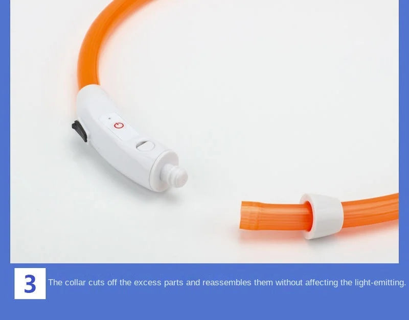 Collar Luminoso Recargable por USB, Collar Ajustable con Luz LED