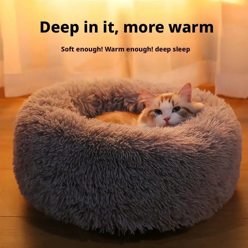 Cama Donut Antiansiedad para Gatos y Perros Pequeños
