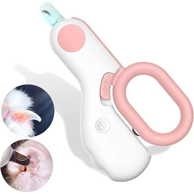 Cortadora de uñas con luz LED para perros y gatos, cortadora profesional de garras para mascotas