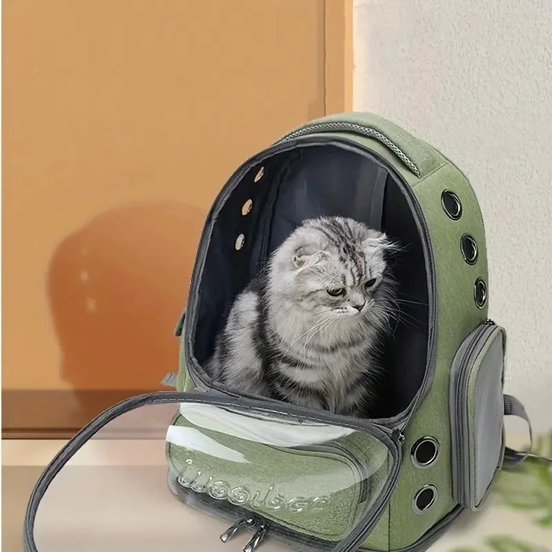 Mochila transportadora portátil para mascotas, bolsa de burbujas transpirable, cómoda y elegante para gatos y perros