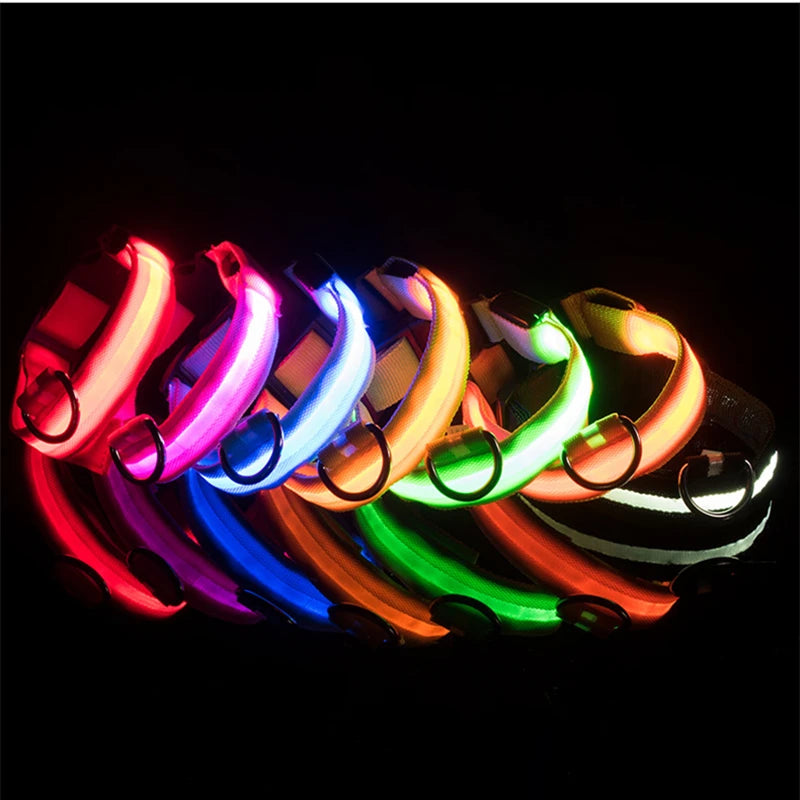 Collar Luminoso Recargable por USB, Collar Ajustable con Luz LED