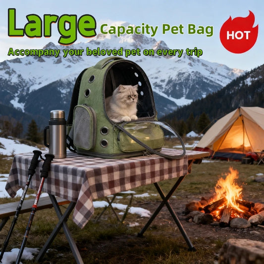 Mochila transportadora transparente para gatos, bolso de hombro transpirable duradero para exteriores
