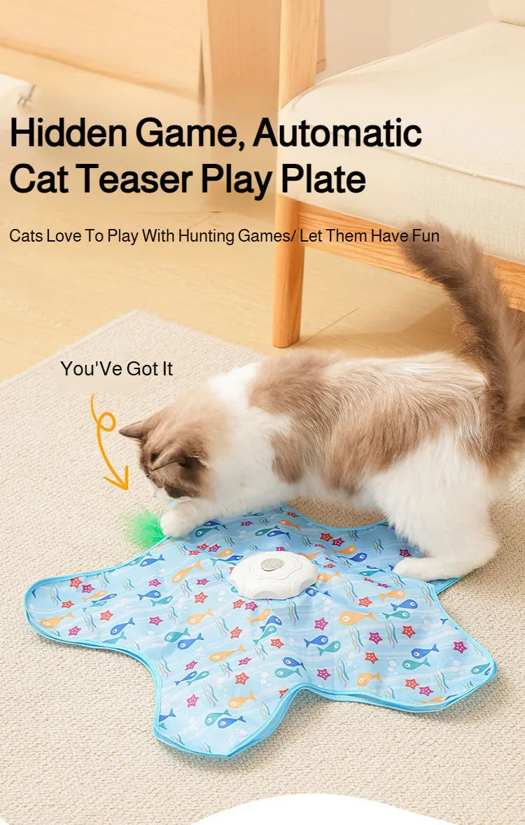 Juguete inteligente inalámbrico automático para gatos resistente a mordeduras 360 °   Sensor de rotación
