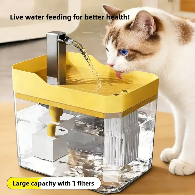 Fuente de agua para gatos de 1,5 l, dispensador de agua con filtro automático