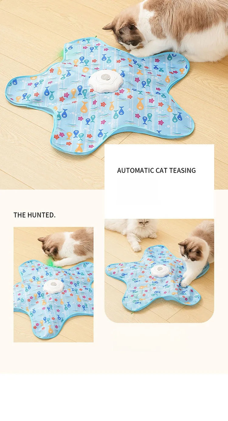 Juguete inteligente inalámbrico automático para gatos resistente a mordeduras 360 °   Sensor de rotación