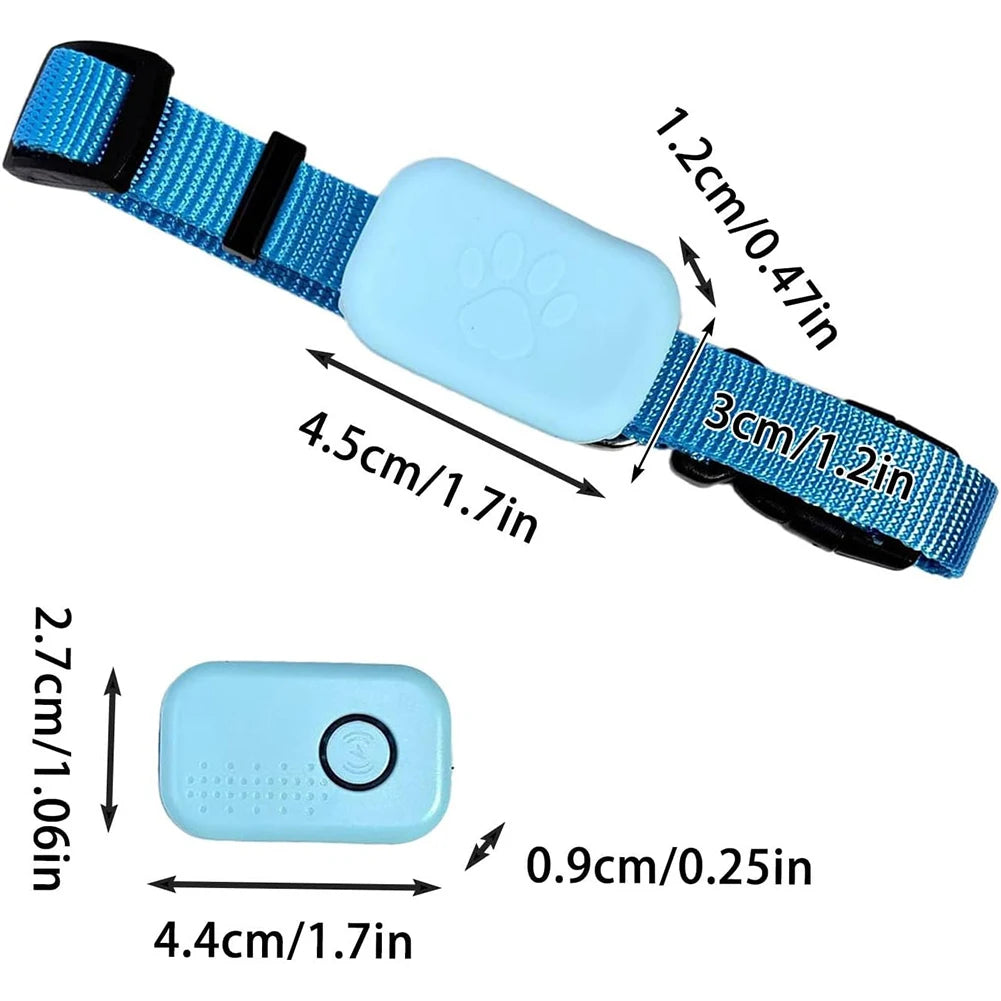 Rastreador GPS para Mascotas con Collar Ajustable, Localizador Inteligente para Perros y Gatos