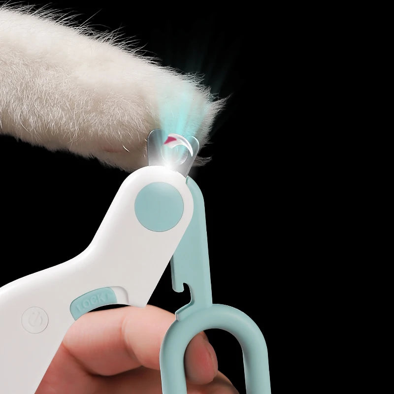 Cortadora de uñas con luz LED para perros y gatos, cortadora profesional de garras para mascotas