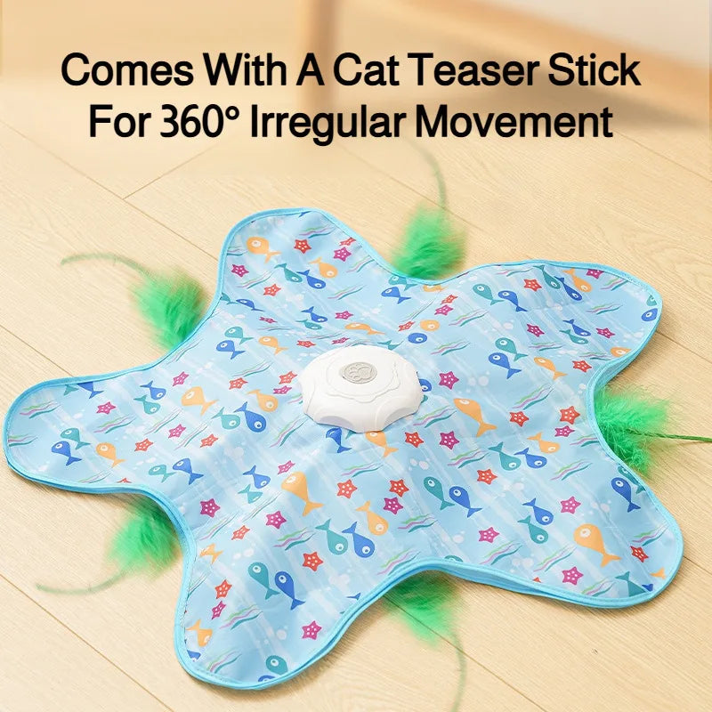 Juguete inteligente inalámbrico automático para gatos resistente a mordeduras 360 °   Sensor de rotación