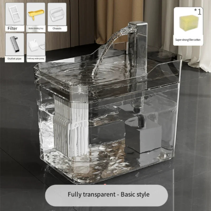 Fuente de agua para gatos de 1,5 l, dispensador de agua con filtro automático