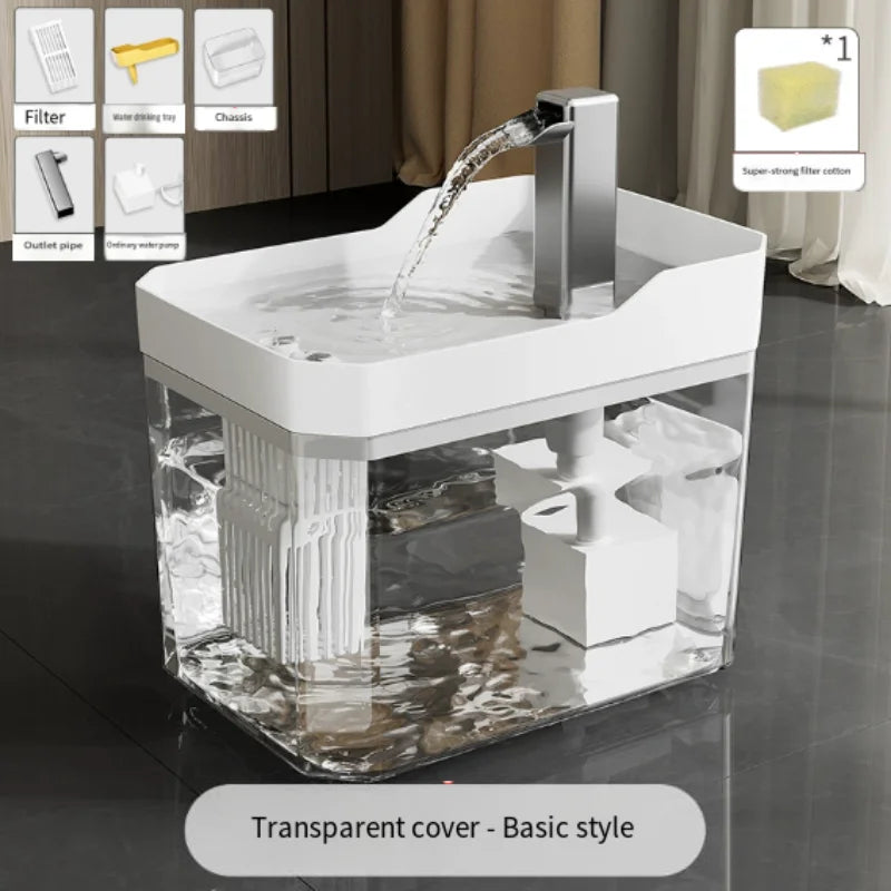 Fuente de agua para gatos de 1,5 l, dispensador de agua con filtro automático