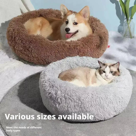 Cama Donut Antiansiedad para Gatos y Perros Pequeños
