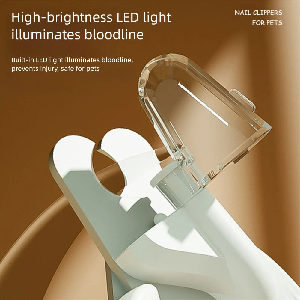 Cortauñas para mascotas con luz LED, higiene,