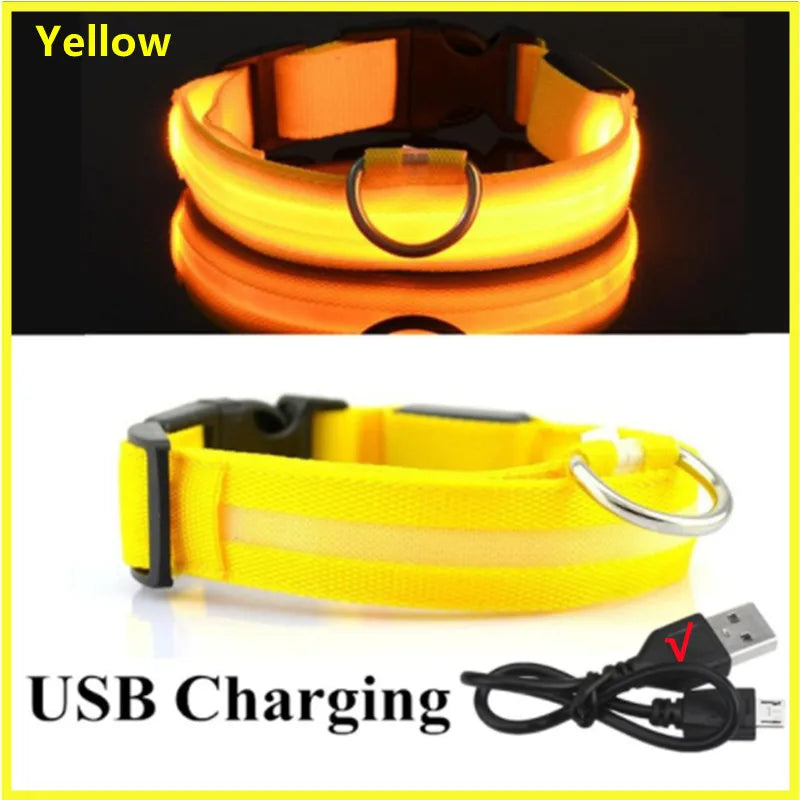 Collar Luminoso Recargable por USB, Collar Ajustable con Luz LED