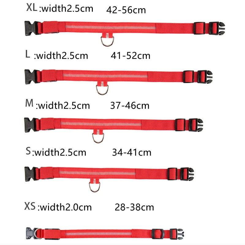 Collar Luminoso Recargable por USB, Collar Ajustable con Luz LED