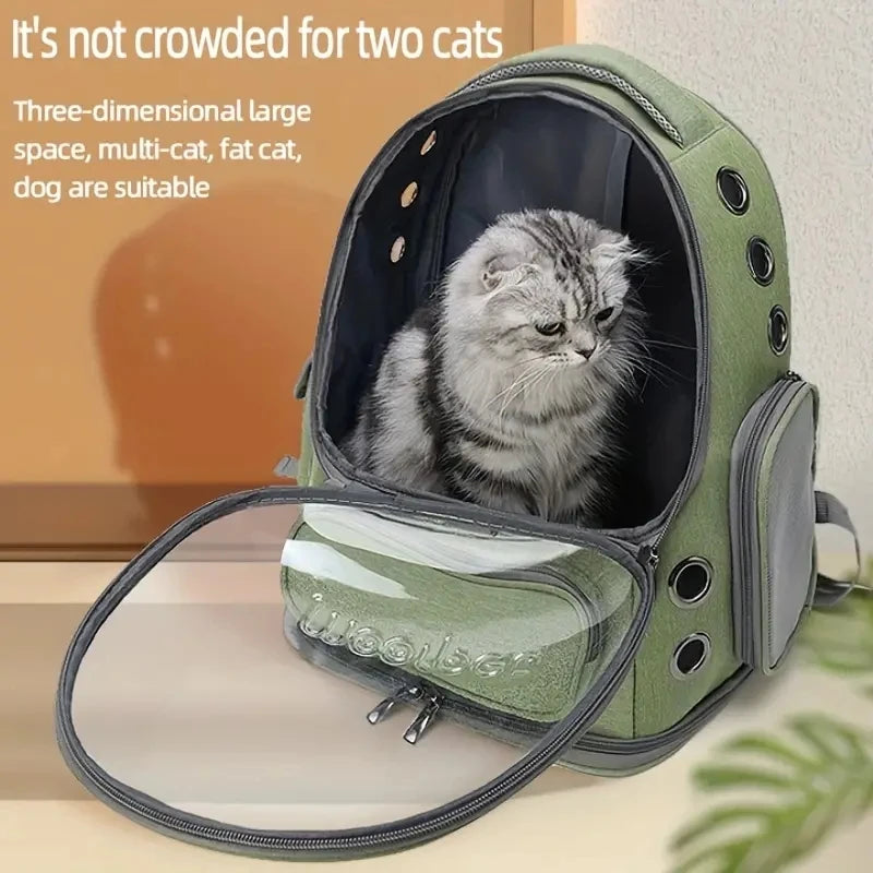 Mochila transportadora portátil para mascotas, bolsa de burbujas transpirable, cómoda y elegante para gatos y perros