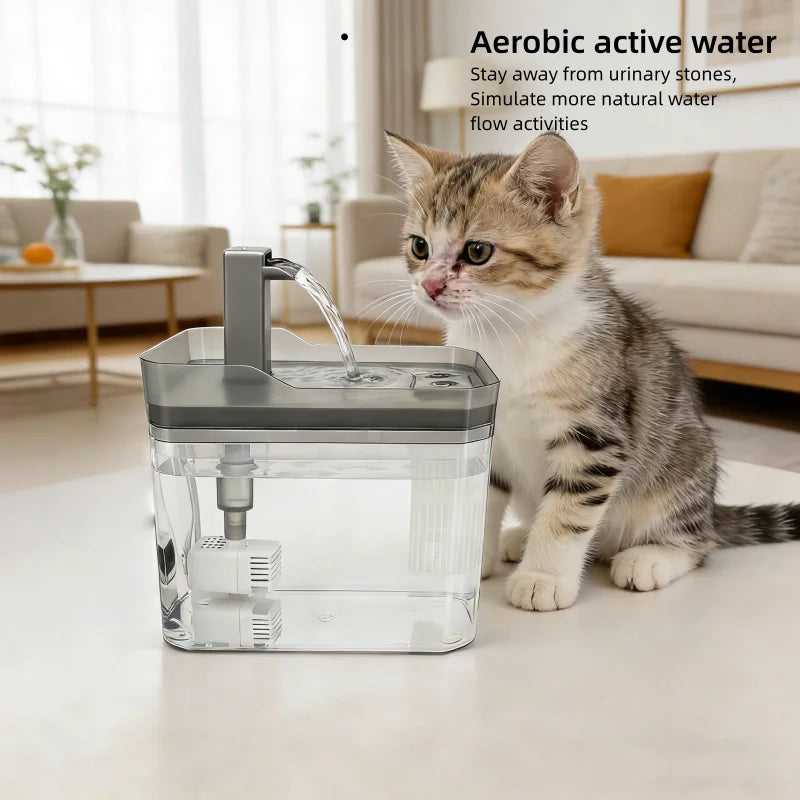 Fuente de agua para gatos de 1,5 l, dispensador de agua con filtro automático