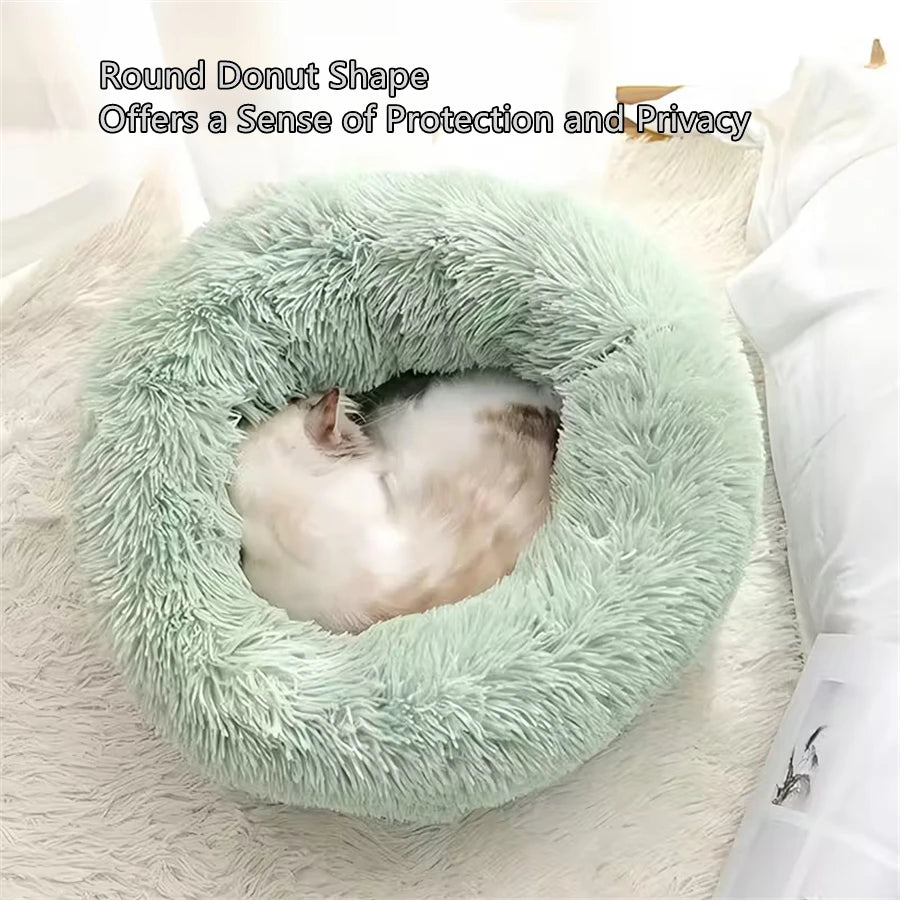 Cama suave para Gato, almohadilla de felpa cálida de piel sintética para perro,