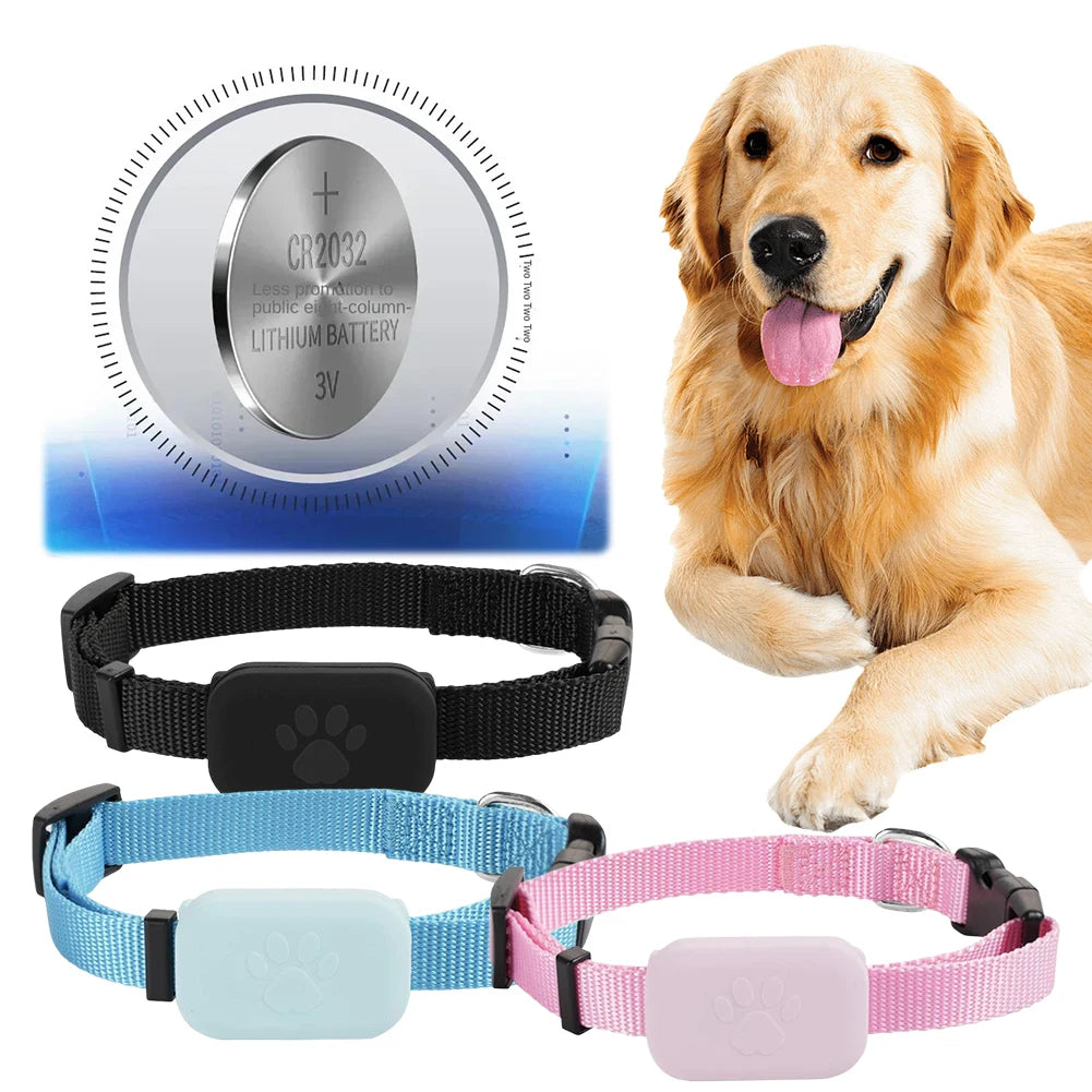 Rastreador GPS para Mascotas con Collar Ajustable, Localizador Inteligente para Perros y Gatos