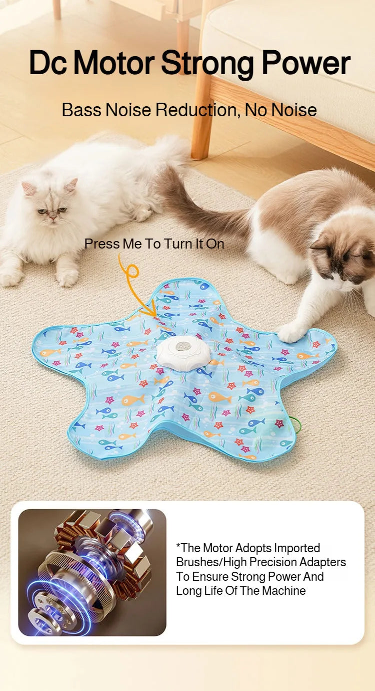 Juguete inteligente inalámbrico automático para gatos resistente a mordeduras 360 °   Sensor de rotación