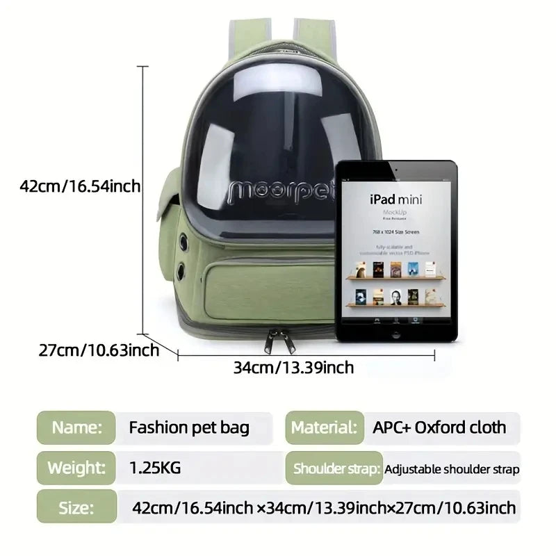 Mochila transportadora portátil para mascotas, bolsa de burbujas transpirable, cómoda y elegante para gatos y perros
