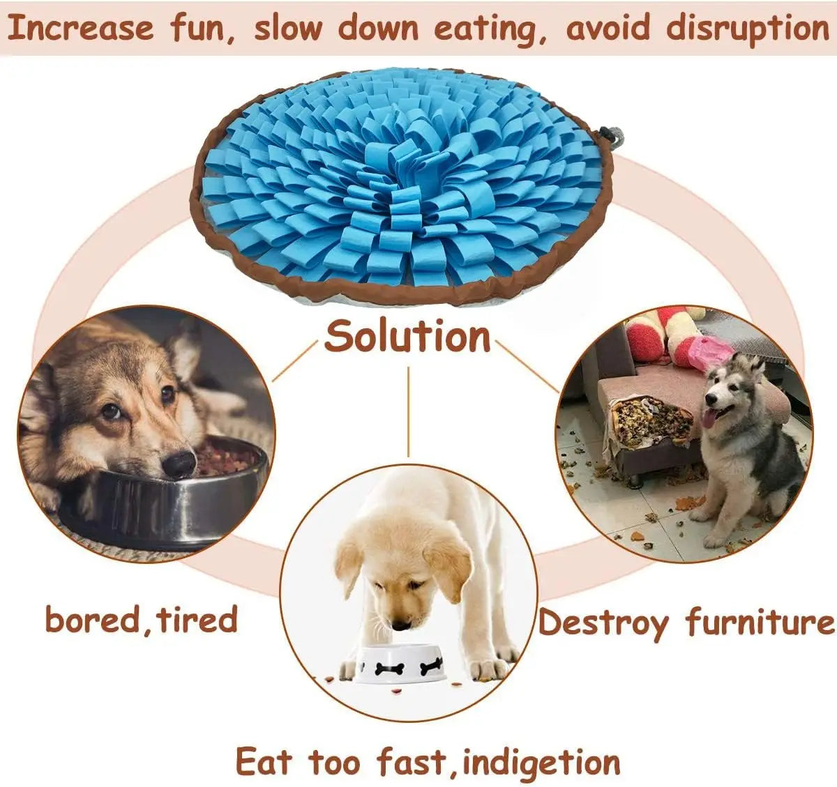 Snuffle-Mat para perros, cuenco de alimentación lenta