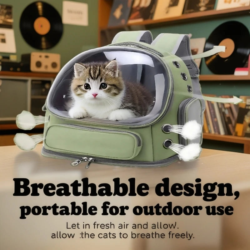 Mochila transportadora transparente para gatos, bolso de hombro transpirable duradero para exteriores