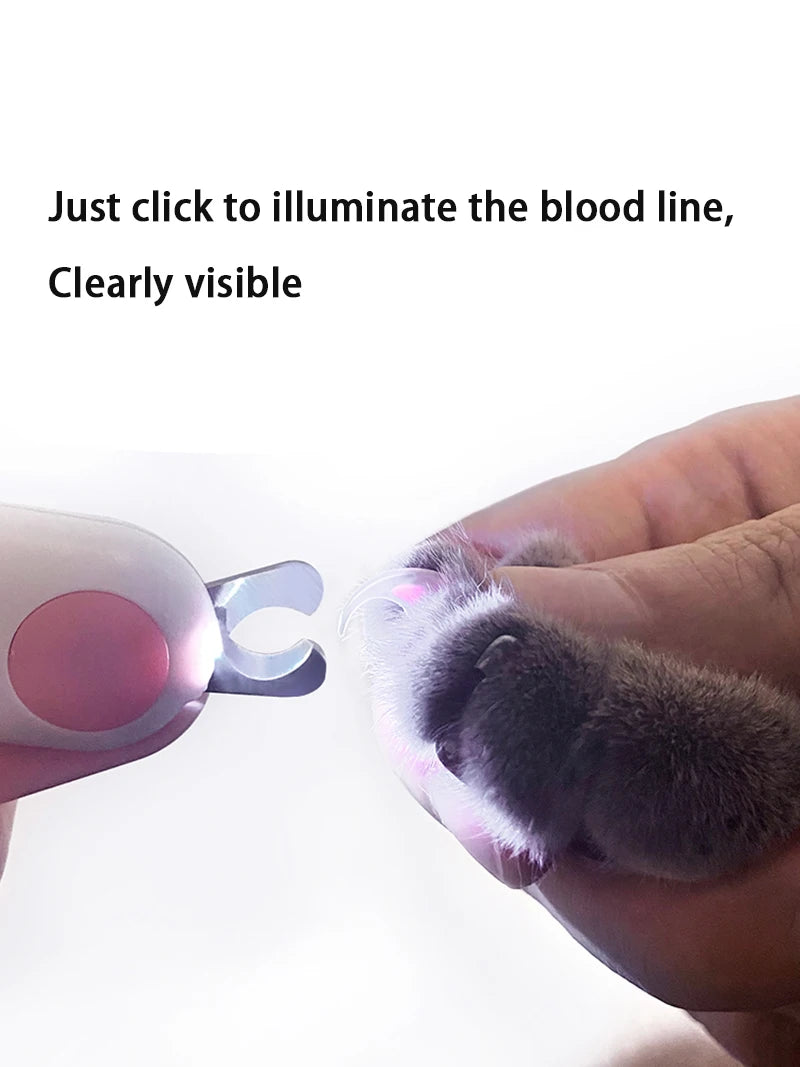 Cortadora de uñas con luz LED para perros y gatos, cortadora profesional de garras para mascotas