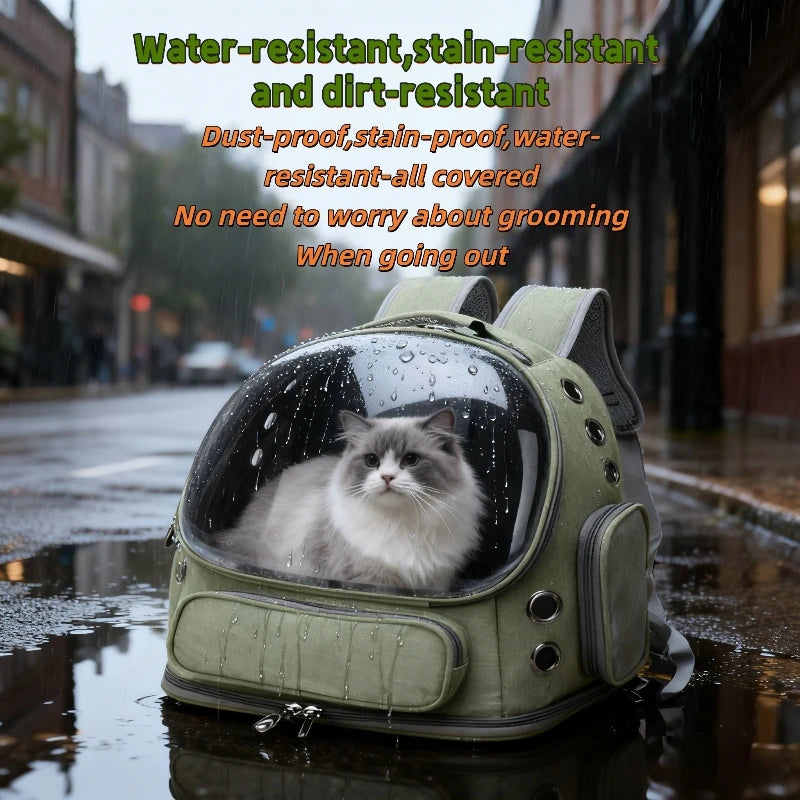 Mochila transportadora transparente para gatos, bolso de hombro transpirable duradero para exteriores