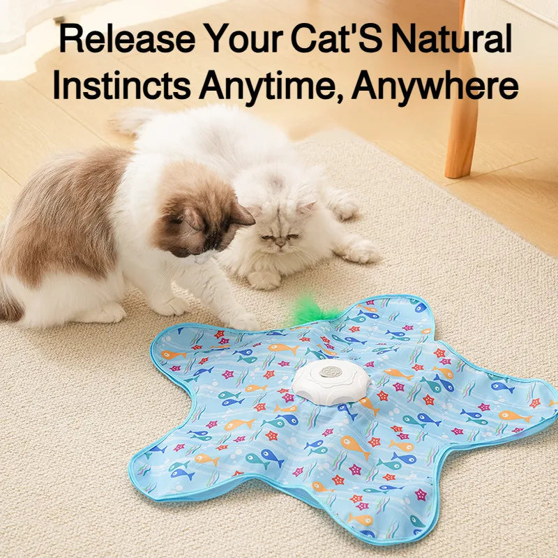 Juguete inteligente inalámbrico automático para gatos resistente a mordeduras 360 °   Sensor de rotación