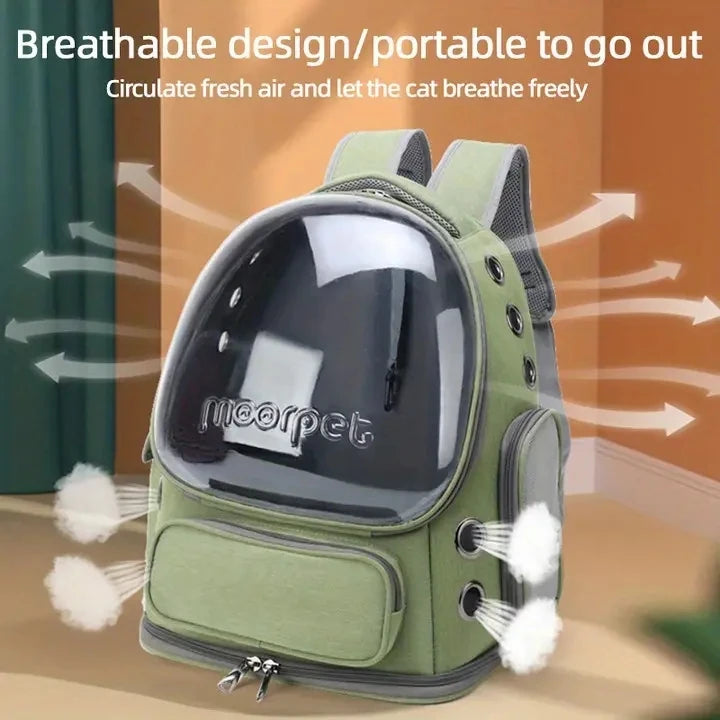 Mochila transportadora portátil para mascotas, bolsa de burbujas transpirable, cómoda y elegante para gatos y perros