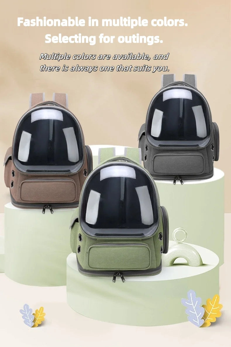 Mochila transportadora transparente para gatos, bolso de hombro transpirable duradero para exteriores