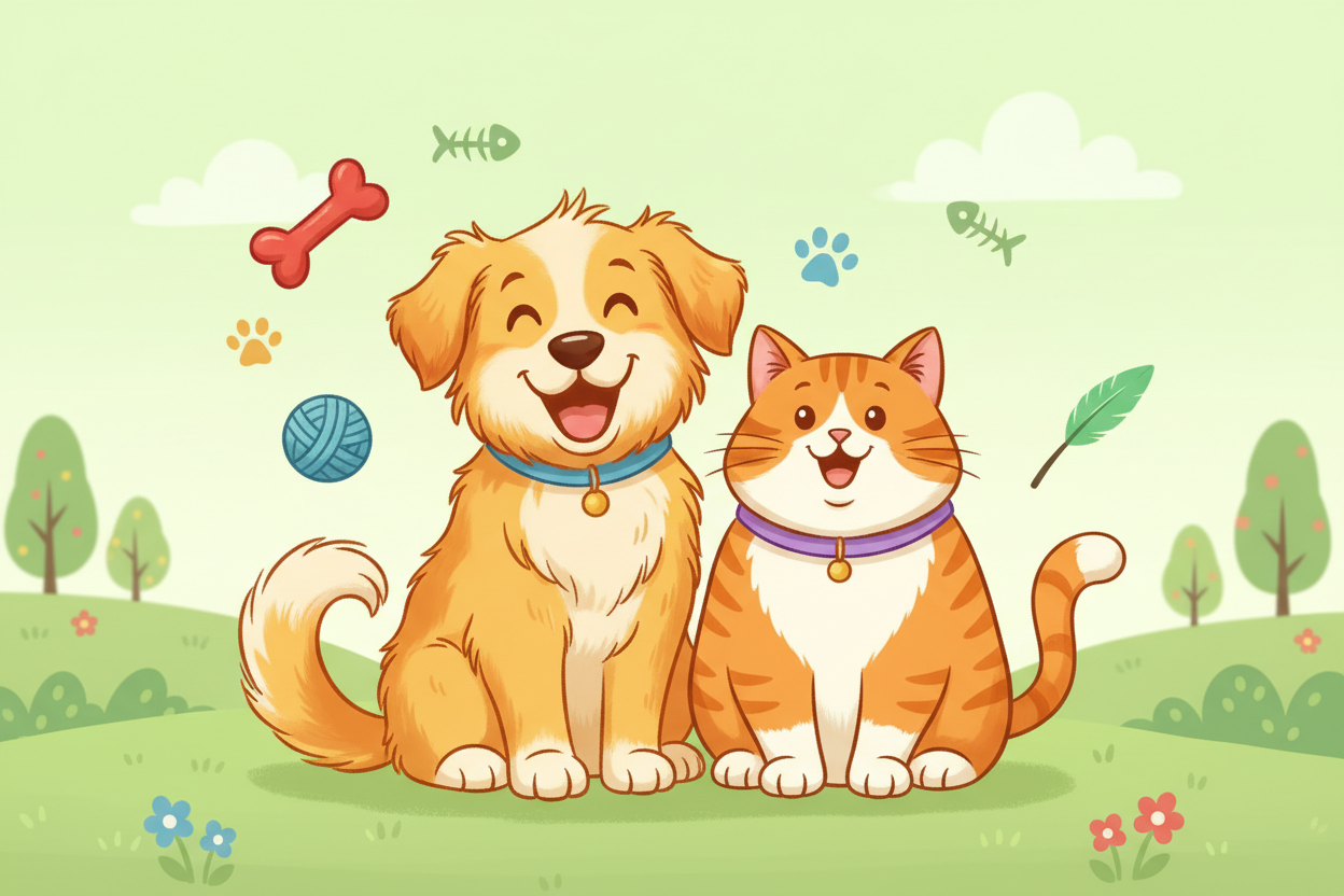 Hero banner cartoon mascotas